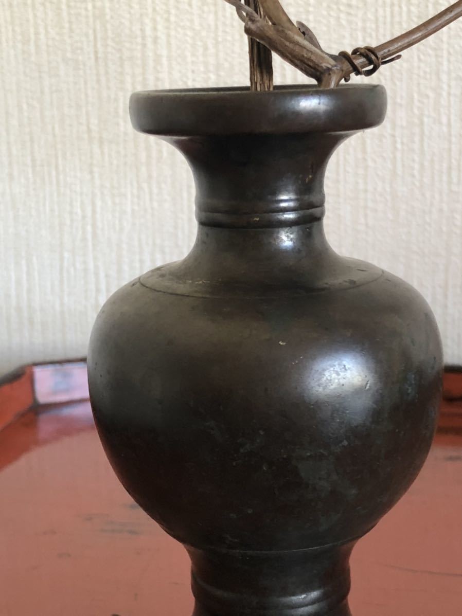 正規代理店 古銅 花瓶 華瓶 赤銅 仏具 銅味が非常に良い general-bond