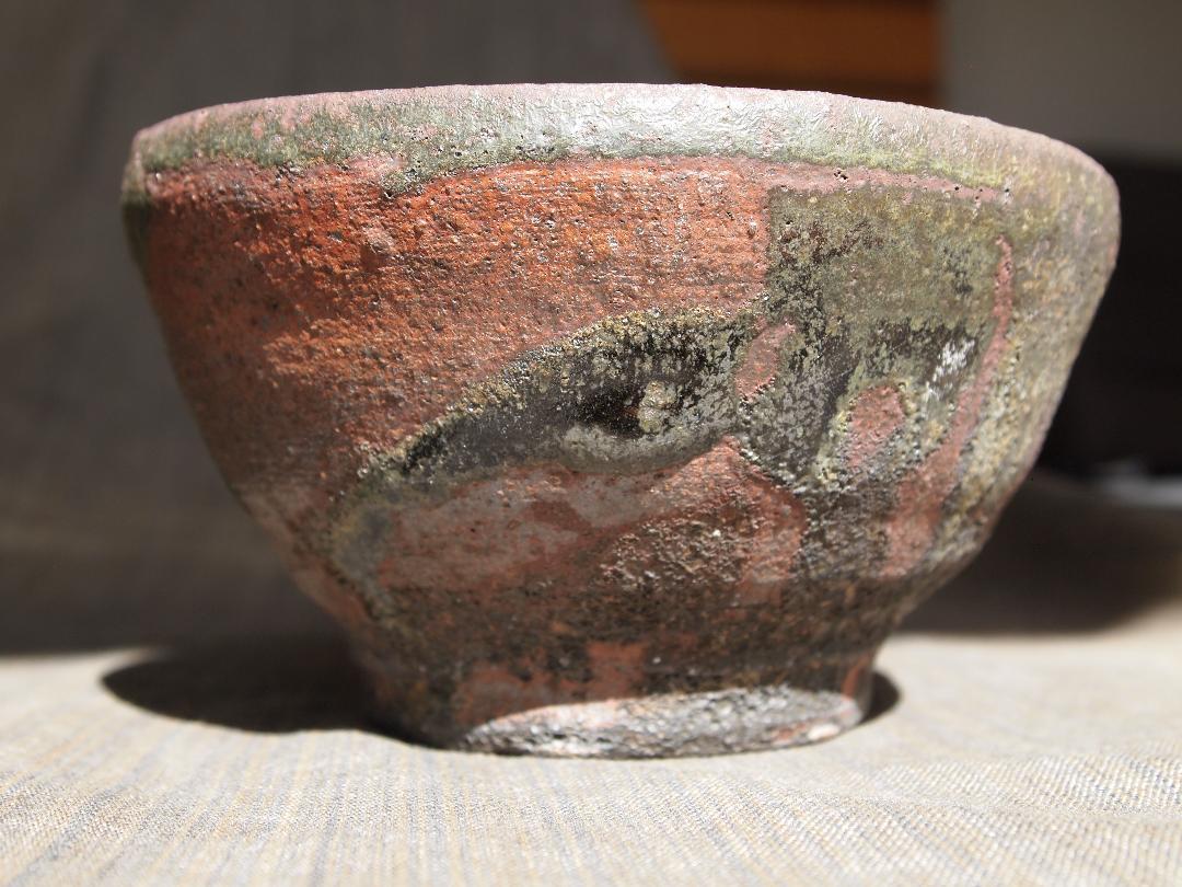 新品☆加地学【師:森岡成好】☆織部窯変茶碗☆個展作品