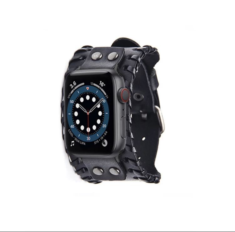 Apple Watch 7 SE 6 5 4 3 45mm レザー ベルト 1_画像2