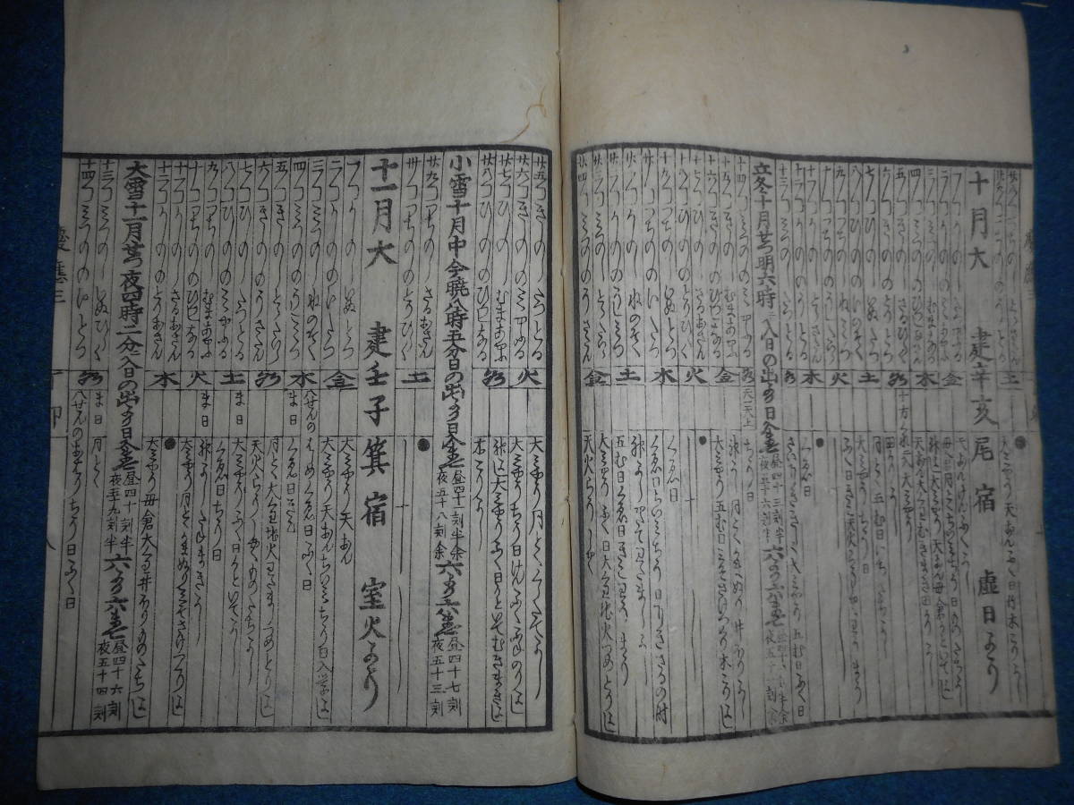 即決　大判1867（慶應3）年『江戸暦　天保壬寅元暦　』アンティーク、天文暦学書、江戸期和本八卦卜占、陰陽師 、二十八宿、七十二候、日蝕