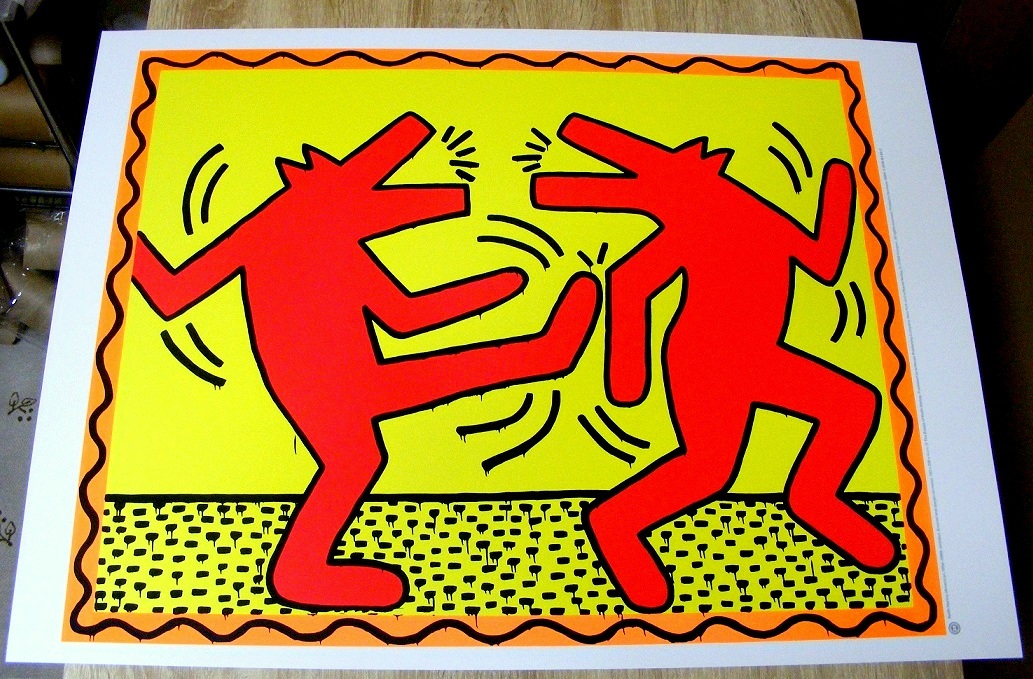 人気商品は Keith ドイツ製シルクスクリーンポスター Dogs（ダンシングドッグス）,1982 Haring（キースへリング）Dancing グラフィック