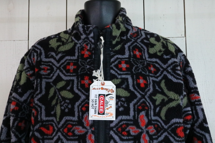 21AW【新品】☆CALEE　キャリー：ジャカード　ボアジャケット　フリース　XL　CL-21AW056/Jacquard pile boa jacket _画像2