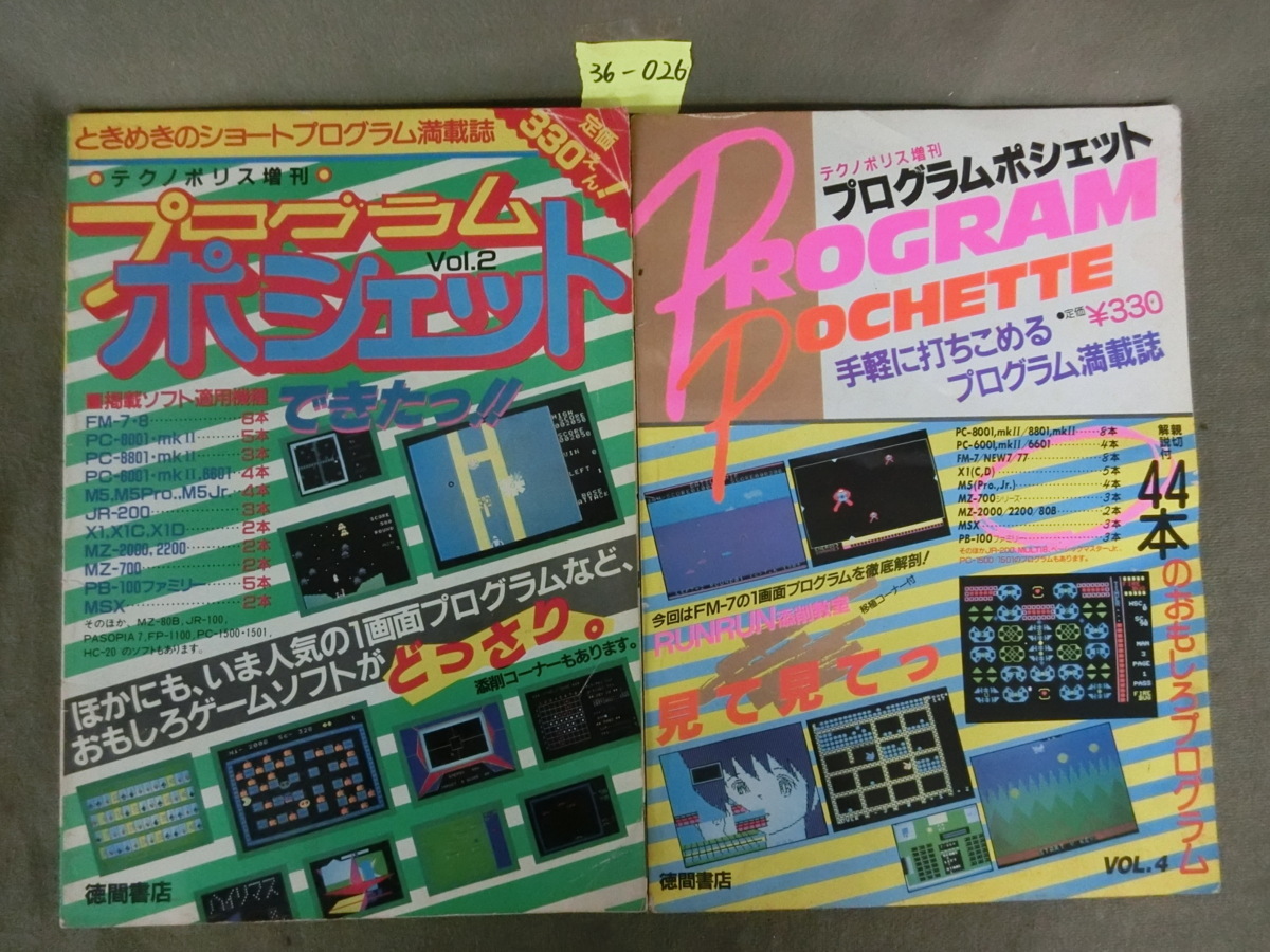 ☆36-026☆昔のPCゲーム雑誌 テクノポリス増刊 プログラム