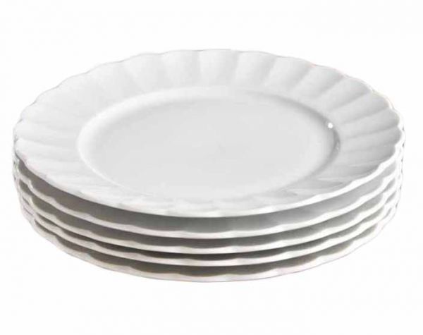 白さと強さと軽さが自慢！強さ3倍 5枚セット 白い食器】われにくい強化磁器 TIARA ティアラ ホワイト フリル サラダ ディナー皿 23ｃｍの画像4