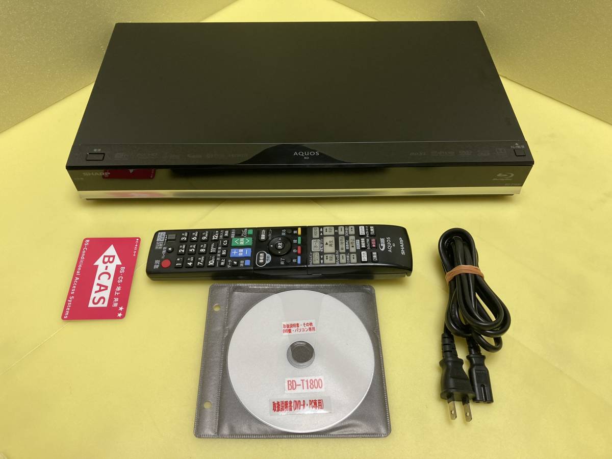 SHARP シャープ BDレコーダー BD-T1800 3番組同時録画 HDDは交換品1TB