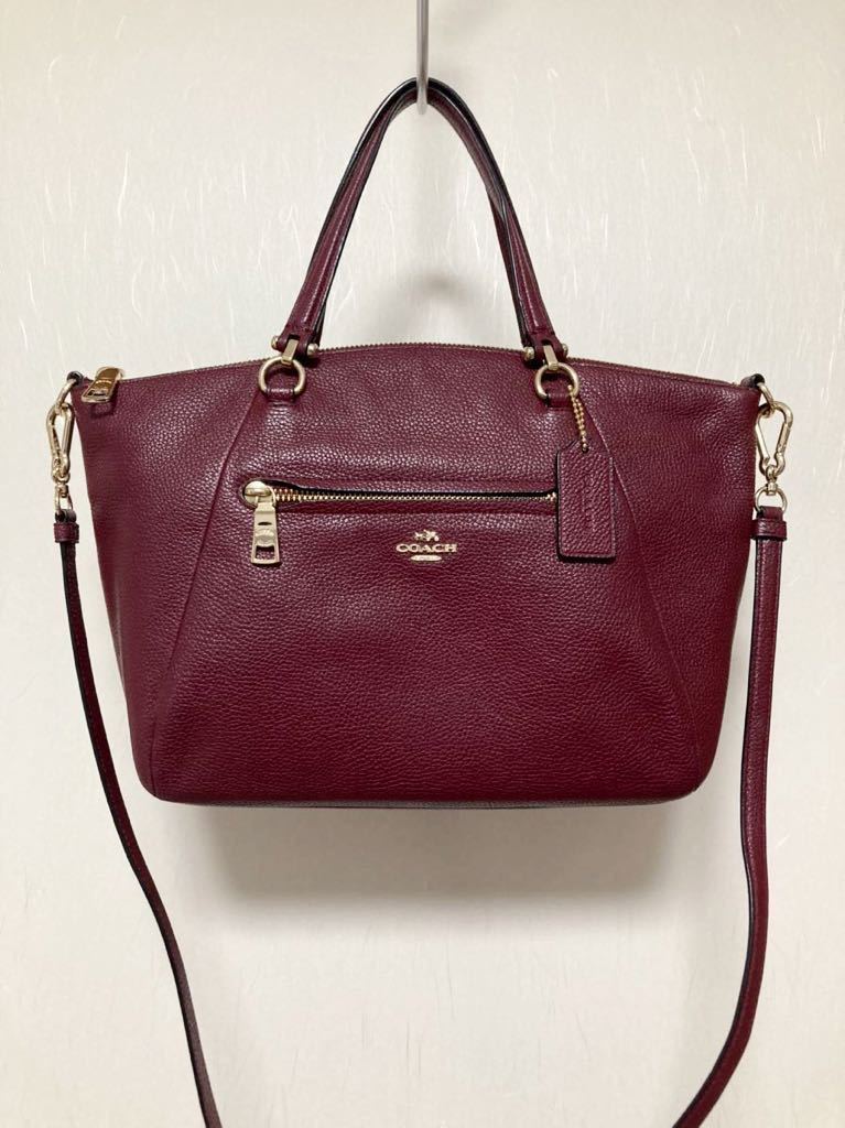 最大56%オフ! 美品 coach 2wayショルダー ボルドー ワイン 本革