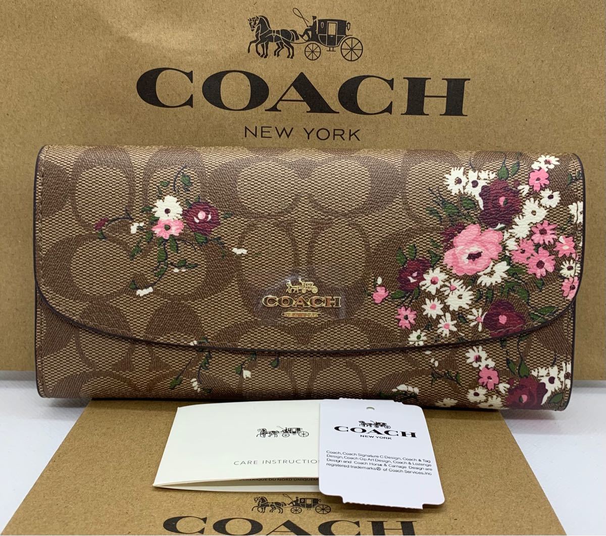 COACH 長財布　 花柄　シグネチャーフラワー　F29395 レディース アウトレット品