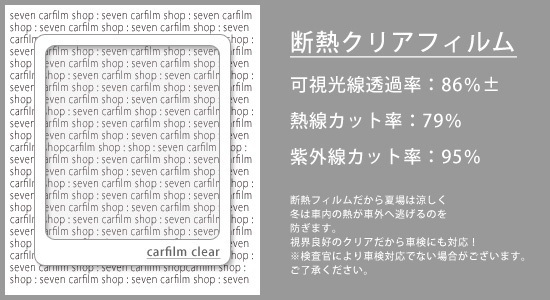 断熱クリアー　運転席、助手席　メルセデスベンツ　Cクラス　セダン　W205　カット済みフィルム_画像2