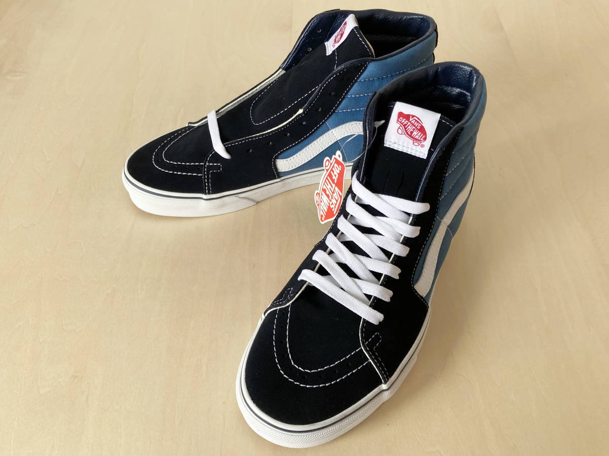 26cm ネイビー ホワイト バンズ スケハイ VANS SK8-HI NAVY US8/26cm VN000D5INVY_画像1