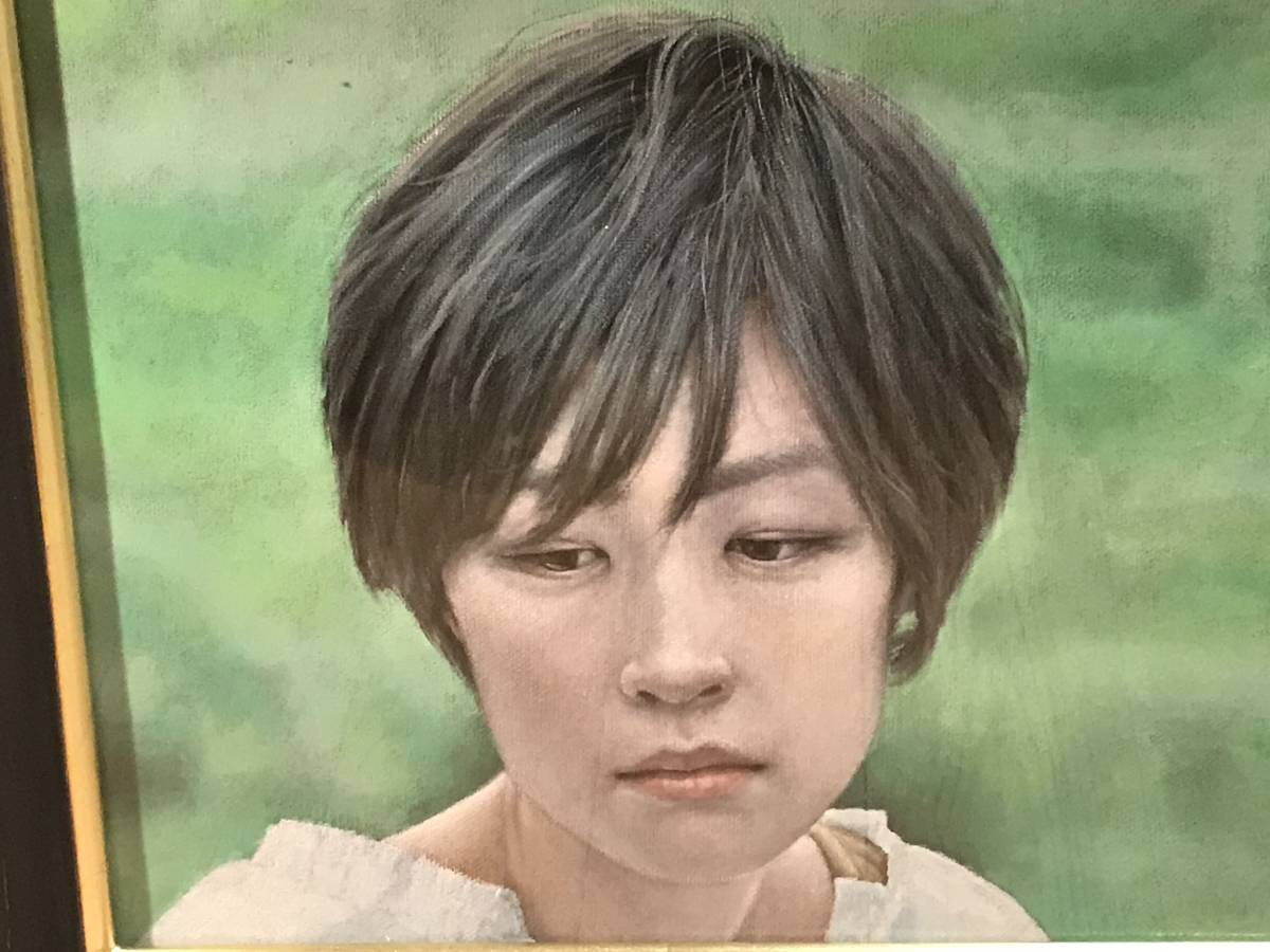 山木章 「kimi omou・sou」 油彩F4号 画面右下・キャンバス裏に直筆