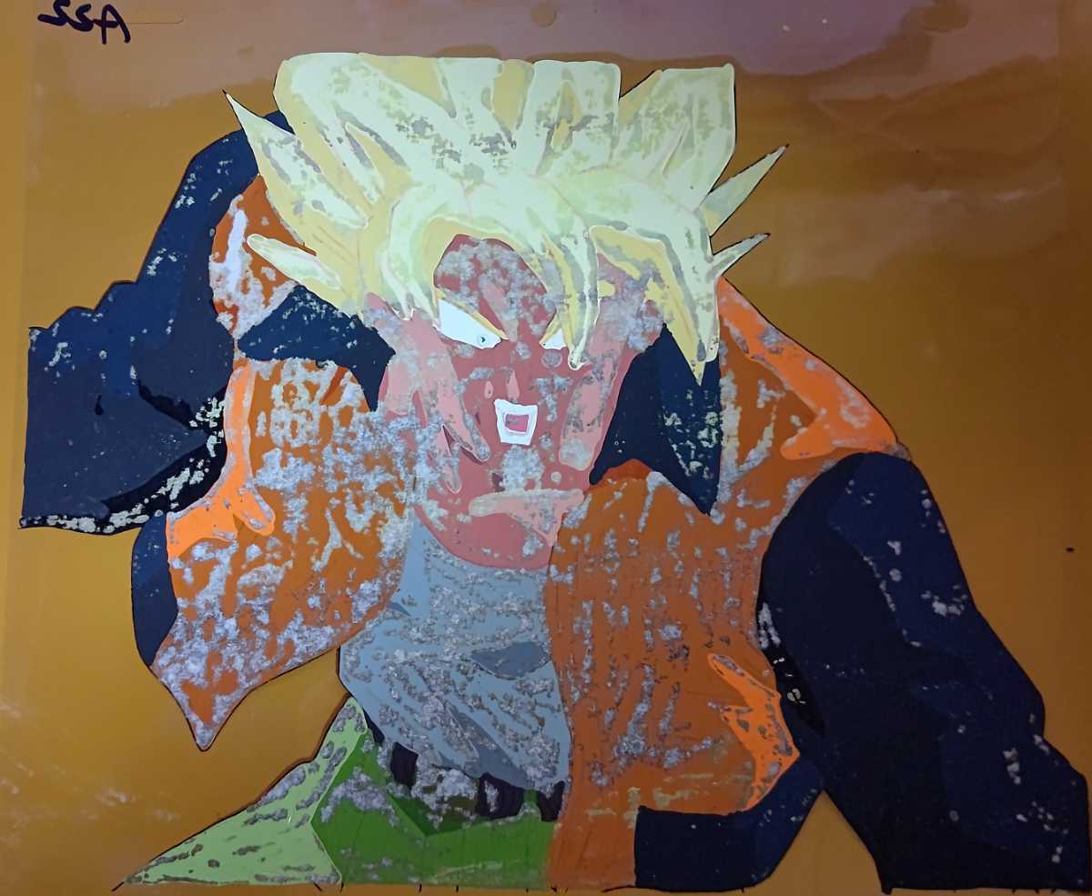 ドラゴンボール スーパーサイヤ人孫悟空 背景付セル画 1 item ドラゴンボール スーパーサイヤ人孫悟空 背景付セル画 1 item