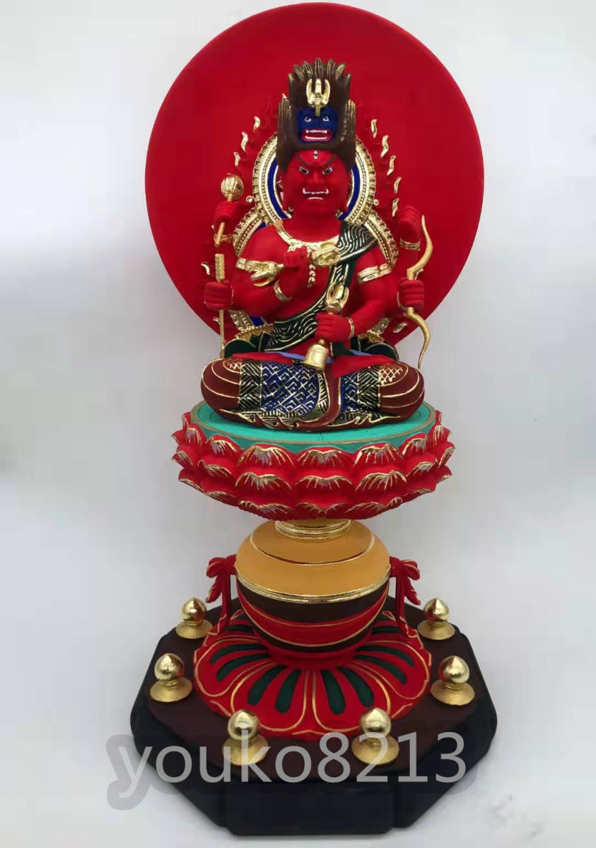最新作 総檜材 木彫仏像 仏教美術 精密細工 切金 仏師 仕上げ品 彩色 