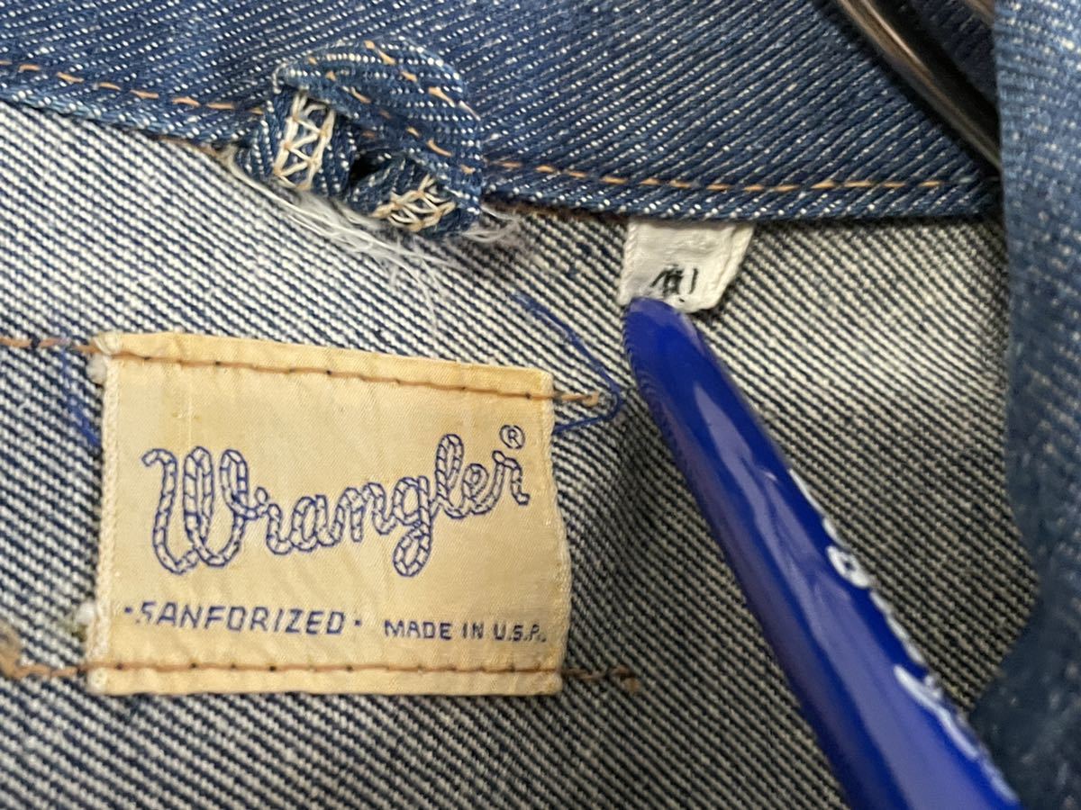 60sヴィンテージ 】美品!アメリカ製 Wrangler デニムジャケット