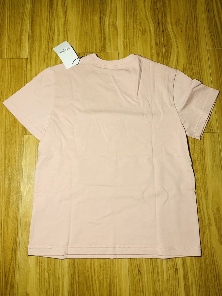 可愛いビーズ刺繍ピンク色綿TシャツSサイズ