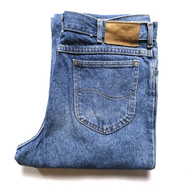 90's USA制 リー Lee ケミカルウォッシュ デニムパンツ (34×34) ブルー アシッドウォッシュ 90年代 アメリカ制 オールド ビンテージ