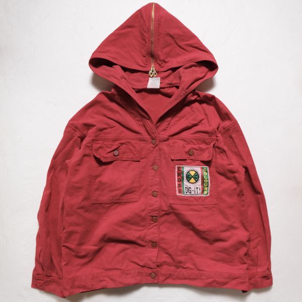 特別セール品】 90年代 (3) 赤 フード付きジャケット カラーデニム