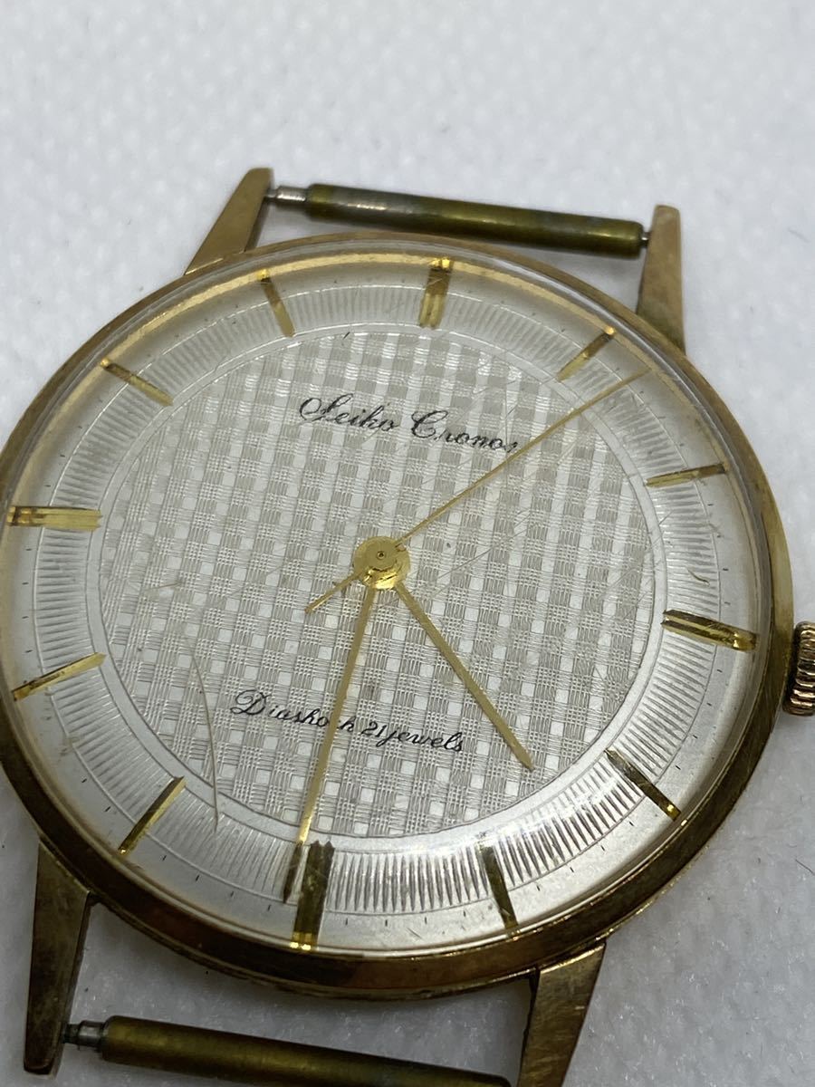 稼働品 SEIKO セイコー ゴールドフェザー 手巻き メンズ 腕時計 14K 金