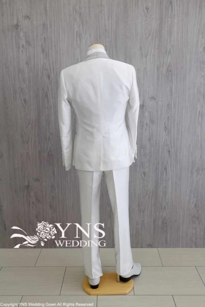 結婚式　YNS ウェディング タキシード S16-06-PWSG ホワイト×ネイビー