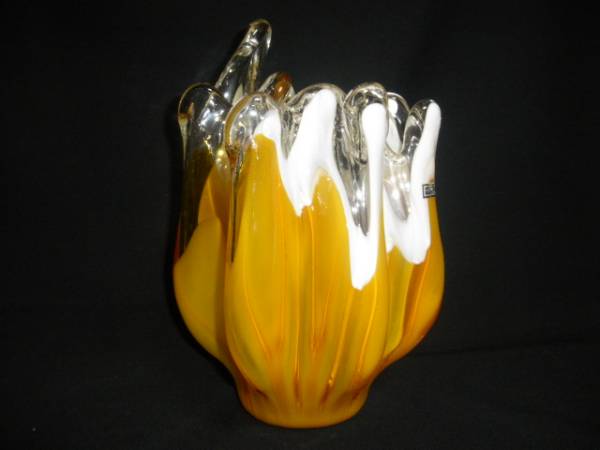 @@ 昭和レトロ　ガラス　花瓶　インテリア　雑貨　古民具　アンティーク　ガラス工芸　花器_画像1