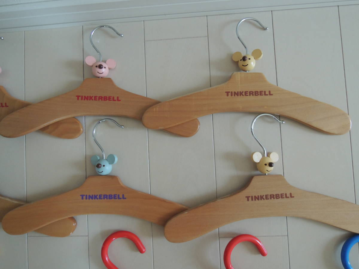 100 jpy ~ Tinkerbell wooden hanger Hello Kitty for children baby hanger 11 pcs set 