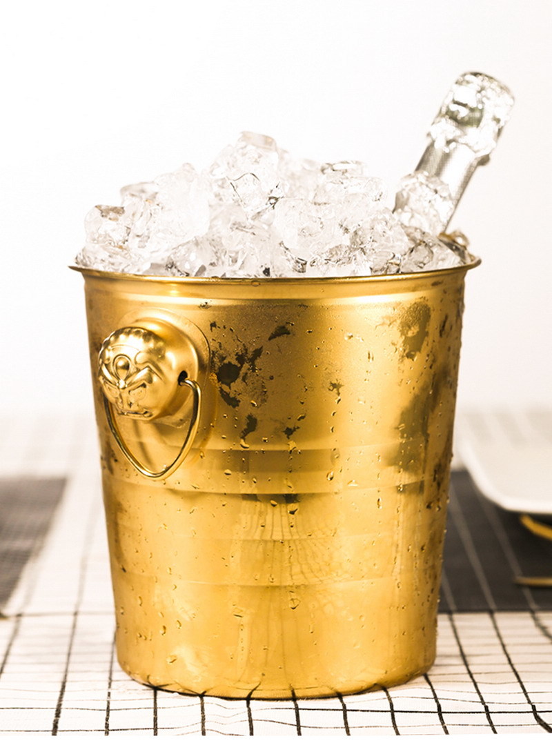 業務用 シャンパンクーラー ワインボトルクーラー アイスバケツ ゴールド ホテル パーティー ３Ｌ 5L 選択可 ワインクーラー