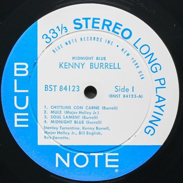 【米オリジナル】KENNY BURRELL 片溝あり MIDNIGHT BLUE ケニーバレル BLUE NOTE シュリンク付き STANLEY TURRENTINE / RAY BARRETTO_画像4