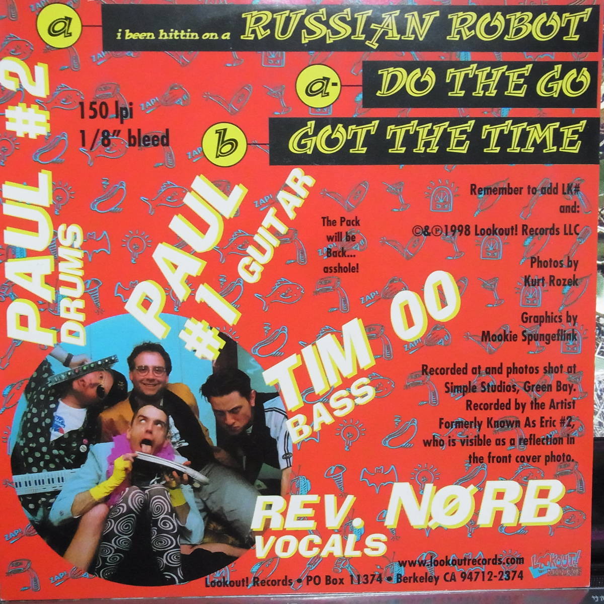 アナログ 7INCH EP ● 輸入盤～ Boris The Sprinkler I've Been Hittin' On A... Russian Robot!～レーベル:Lookout! Records LK203の画像2