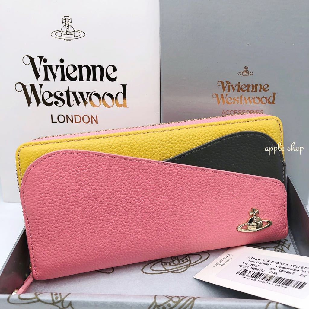 新品・未使用】Vivienne Westwood 長財布 マルチカラー ピンク 箱 袋