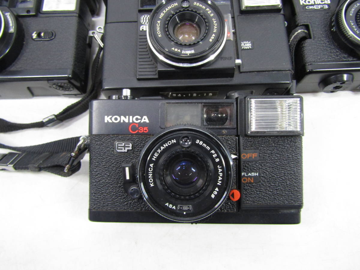 nn-017 コニカ Konica コンパクトカメラ まとめセット 7点 C35 EF3 AF2 等 レンジファインダー フィルムカメラ ジャンク_画像4