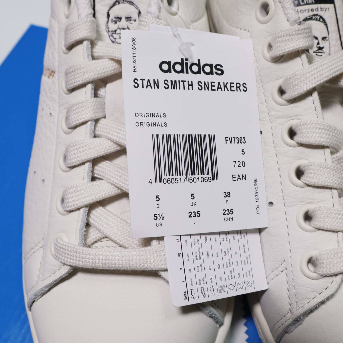 送料無料 23 5cm 新品 天然皮革 adidas Stan Smith SNS 20周年限定