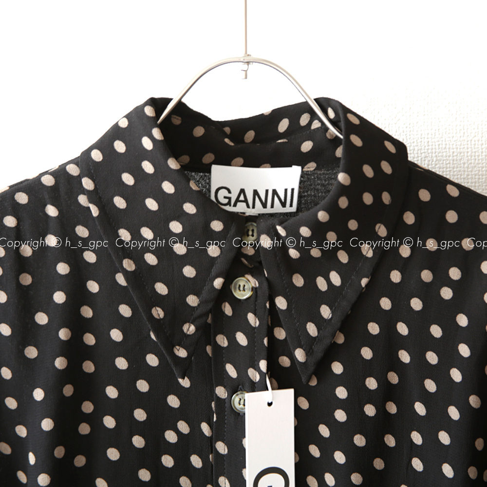 新品 GANNI ポルカドット マキシ ロング ワンピース ドレス ガニー