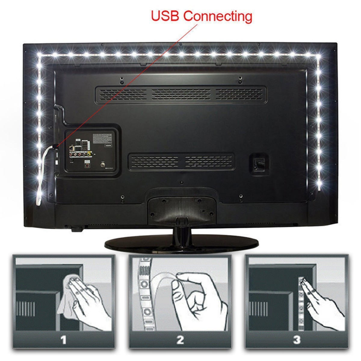 【No.1 白色】LED ストリング 50cm USBケーブル 5V電源 ライト_画像2