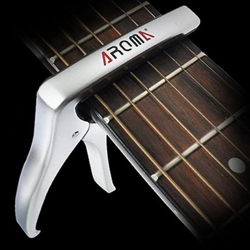 【AROMA AC-21】MATTE SILVER 高品質上位モデル ウクレレ ギター カポ エレキ アコギ【商品コードNo.3】_画像5