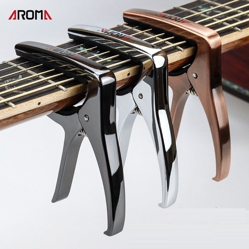 【AROMA AC-21】 BLACK 高品質上位モデル 　ウクレレ ギター カポ エレキ アコギ【商品コードNo.1】_画像1