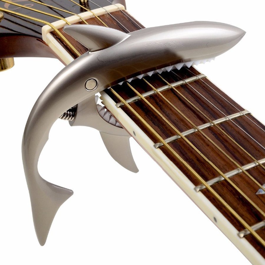 【SHARK CAPO GC-30】No.2 シルバー シャークカポ 高品質 新品 6弦 ギター エレキ アコギ カポタスト_画像9