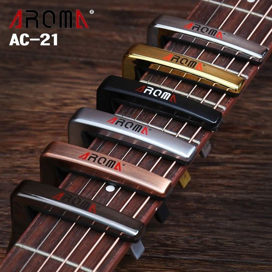 【AROMA AC-21】 BLACK 高品質上位モデル 　ウクレレ ギター カポ エレキ アコギ【商品コードNo.1】_画像8