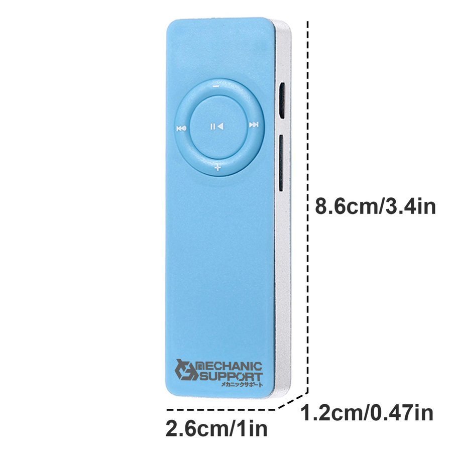 高級品 長方形 液晶画面付き MP3 音楽 プレイヤー SDカード式 6色から選択可能