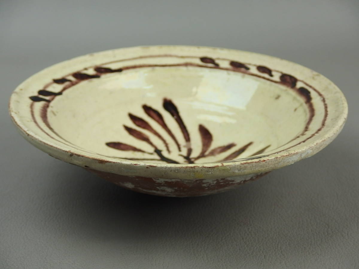 [ антиквариат * чайная посуда ]* старый исламская керамика старый плата peru автомобиль ** цветок документ чашка серебряный .di008sl. luster .
