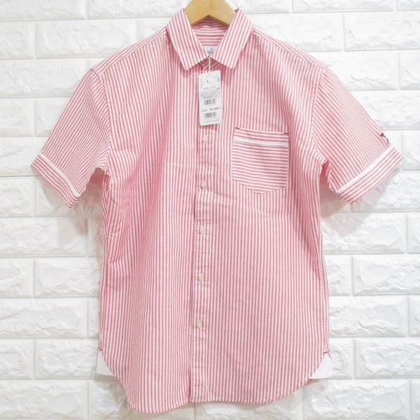 [ unused!] Arnold Palmer / regular price 5900 jpy * short sleeves stripe shirt / cotton × flax / Rena un*2