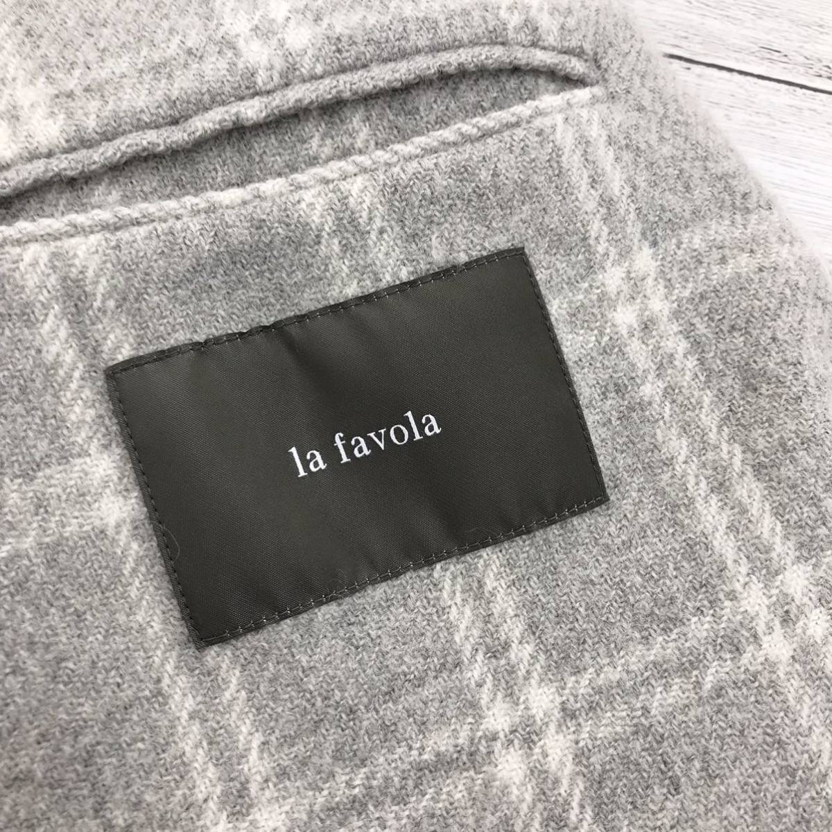 美品 la favola ラファーヴォラ ウール チェック 2Bジャケット