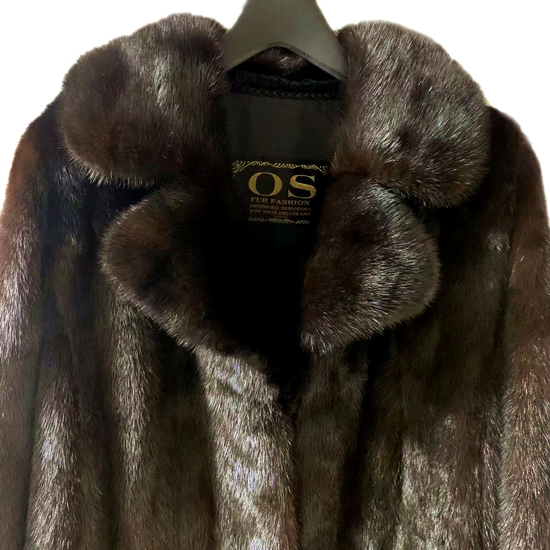 美品 OS ミンクコート 厚手 柔らか 毛並み綺麗 ミンク 毛皮コート