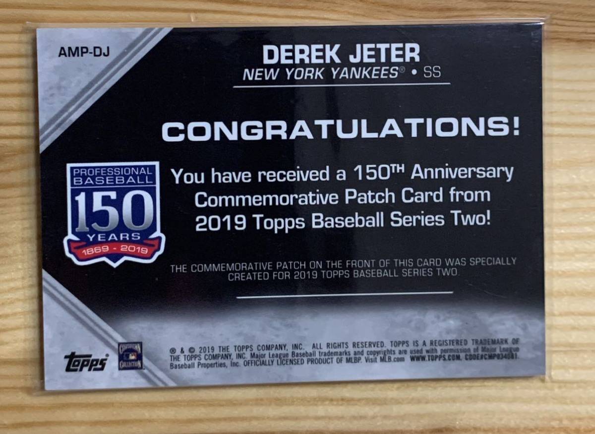 2019 Topps series 2 Baseball MLB 150th anniversary Commemorative Patch Relics Derek Jeter デレク・ジーター