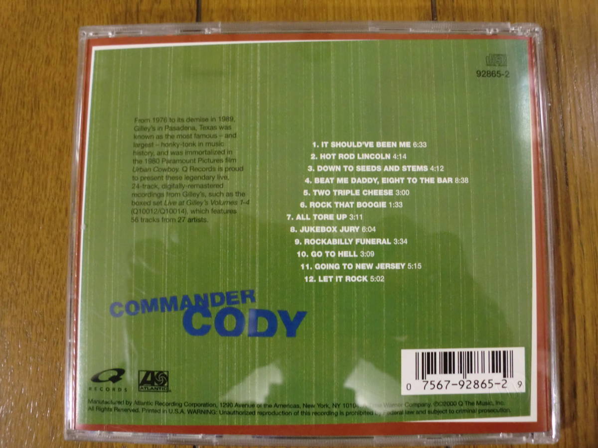 【CD】COMMANDER CODY / LIVE AT GILLEY'S 2000 Q RECORDS ATLANTIC ヒルビリー・ブギー、ウェスタン・スウィング、カントリー_画像3