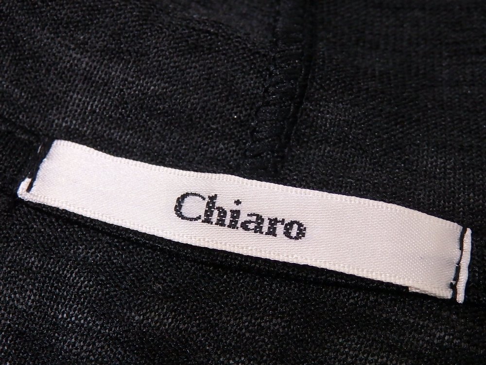 T【関西ファッション連合 chiaro】ブラック・七分袖・フード付きオープンジャケット・40サイズ! _画像6