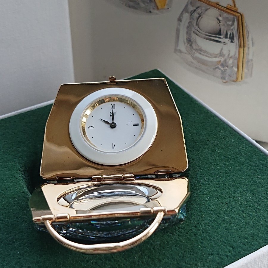 スワロフスキー『ハンドバッグ クロック / ゴールド』Secretsシリーズ   時計  箱付き  美品