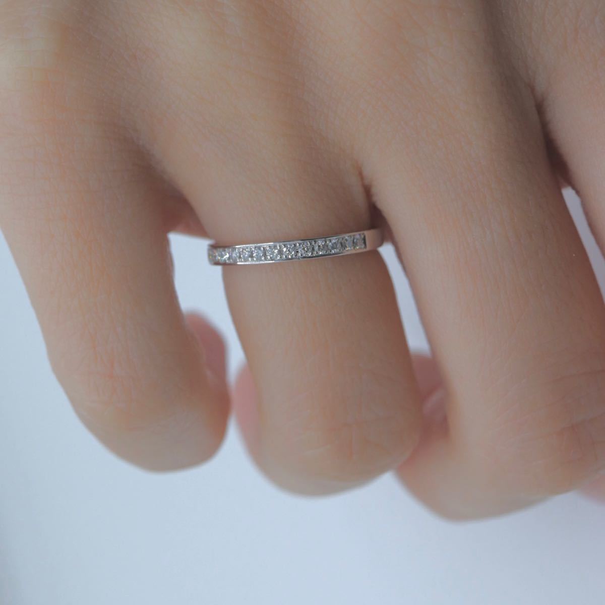 pt950 ハーフエタニティ ダイヤモンドリング 0.13ct www.pibid.org