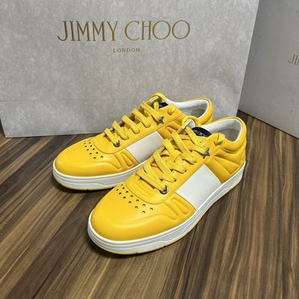 魅力の 【新品未使用】Jimmy Choo ジミーチュウ レザー スニーカー HAWAII/M 品のあるイエロー 靴
