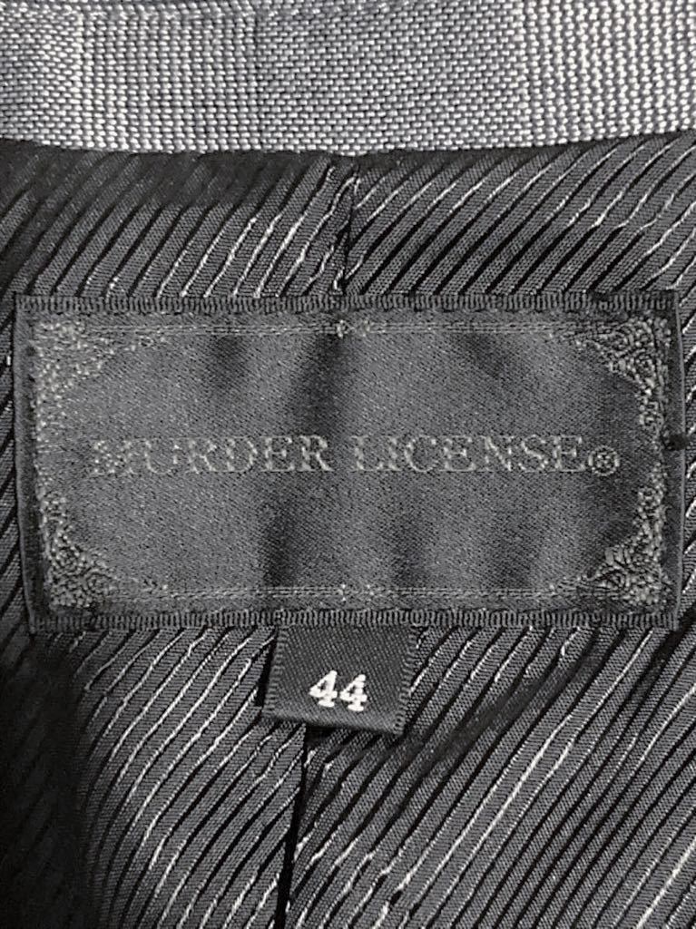 テーラード ジャケット MURDER LICENSE マーダーライセンス グレンチェック　サイズ44 シルバー グレー　メンズ　ビンテージ　Mサイズ_画像5