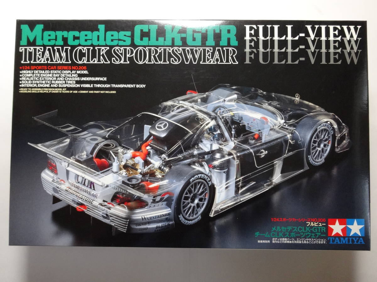 カタログ削除フルビュー♪タミヤ 1/24 メルセデスCLK-GTR チームCLKスポーツウェア(外人お姉さん)　1998年製　透明ボディ　定形外510円～_1998年製　カタログ削除の絶版KITです