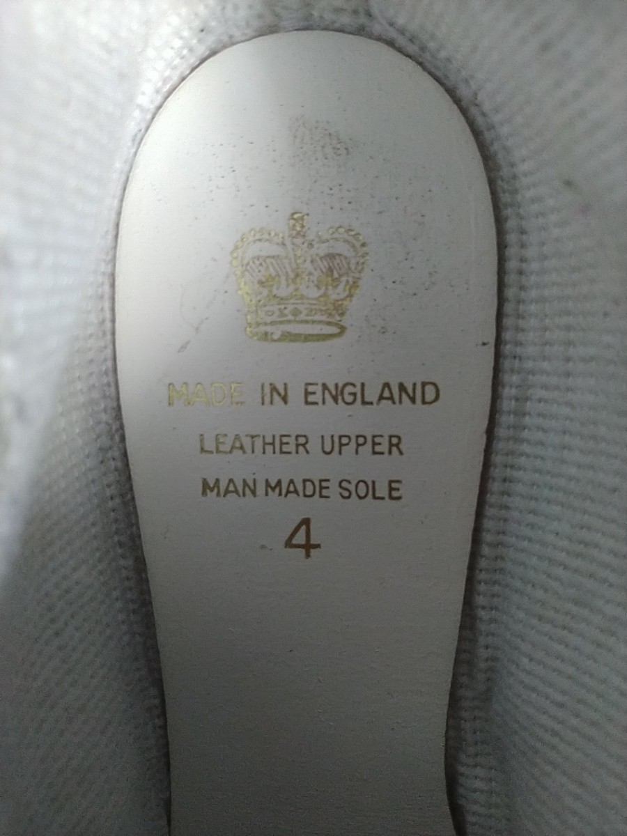 CROWN(クラウン)　ダンスシューズ　レザーシューズ　ホワイト　MADE IN ENGLAND